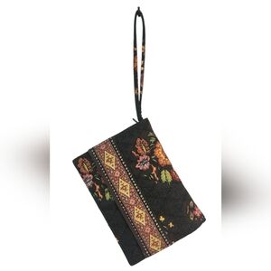 Vera Bradley Brown Floral Wristlet Wallet Womens Wallet, 6 Inch Wallet